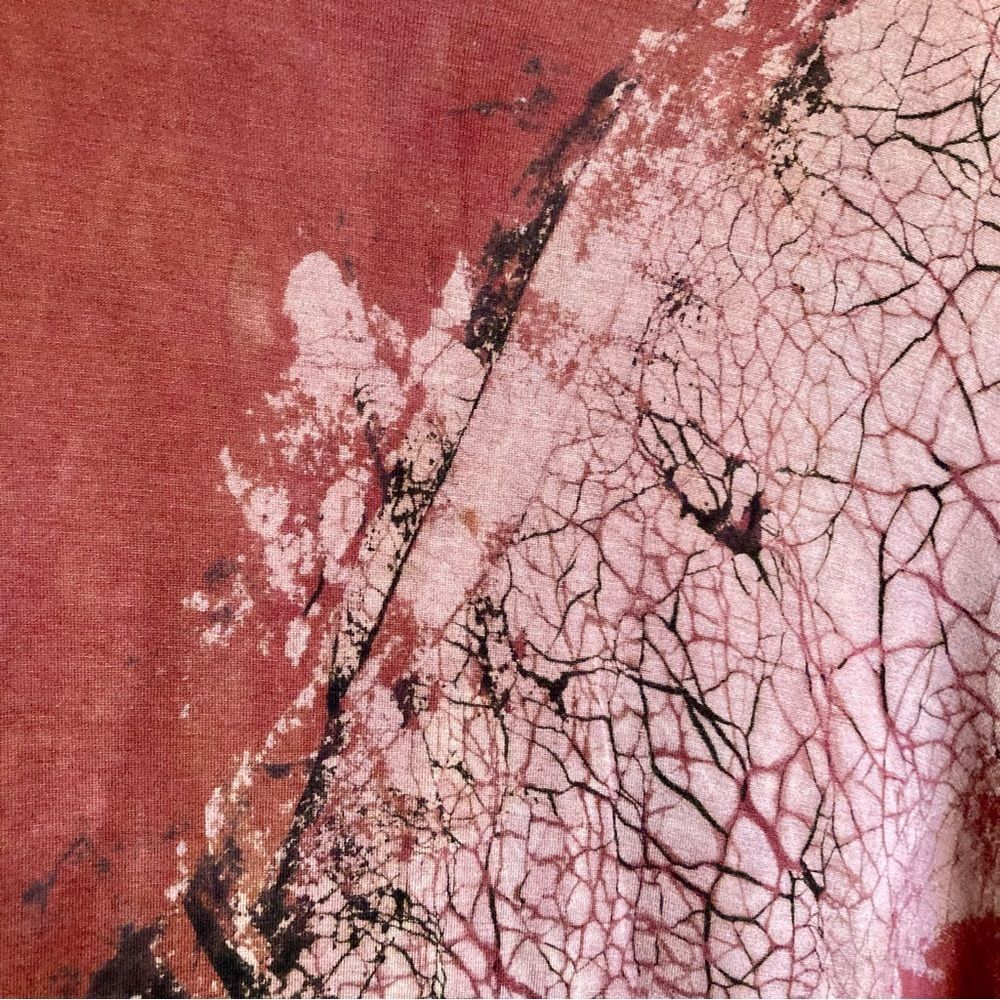 Art of Cloth Tie Dye High Low Long Sleeve Tunic Blouse Maroon Red Size M - Picture 8 of 12